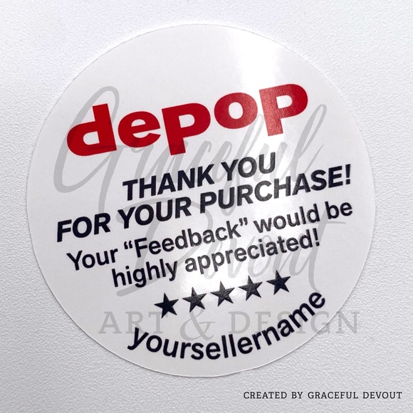 Depop - Thank You For Your Purchase! 2" (inches) Round Stickers [GD158-48] - Picture 5 of 5